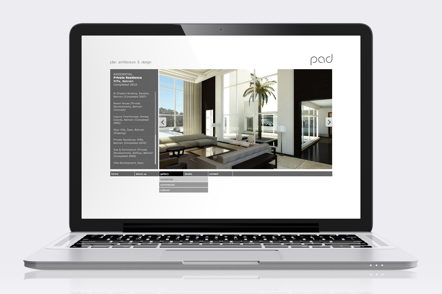 PAD website residential gallery page