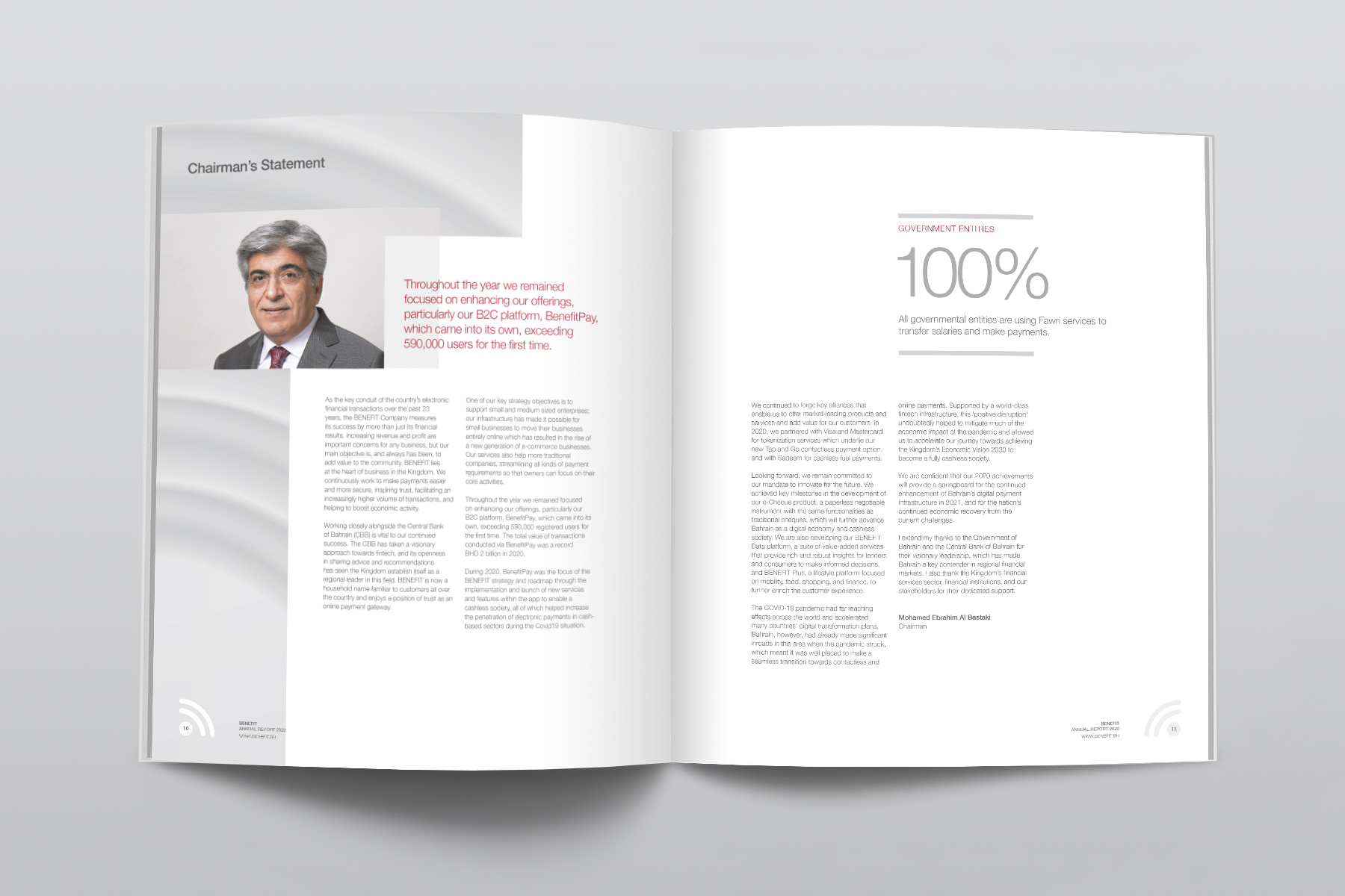 Benefit Annual Report Chairman's message Spread