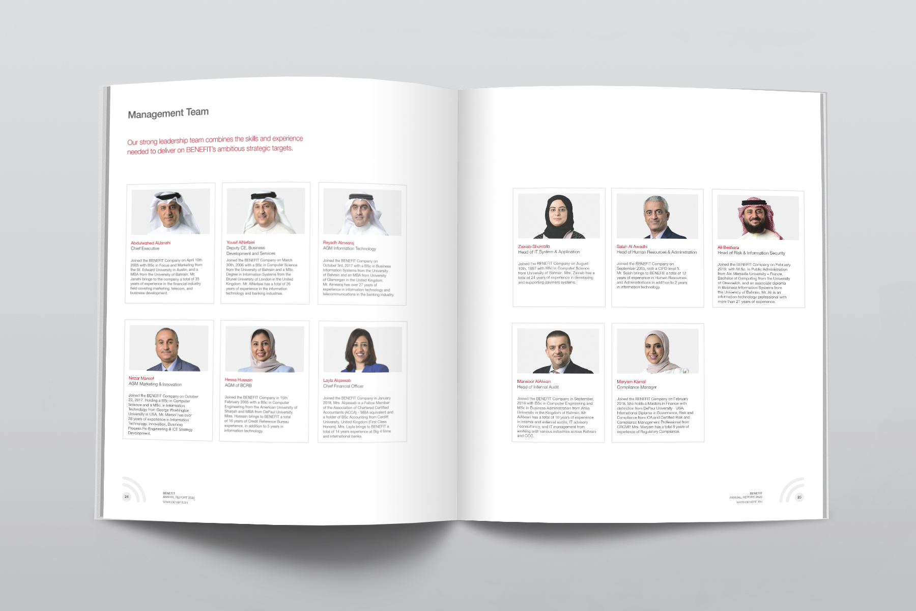 Benefit Annual Report Management Spread